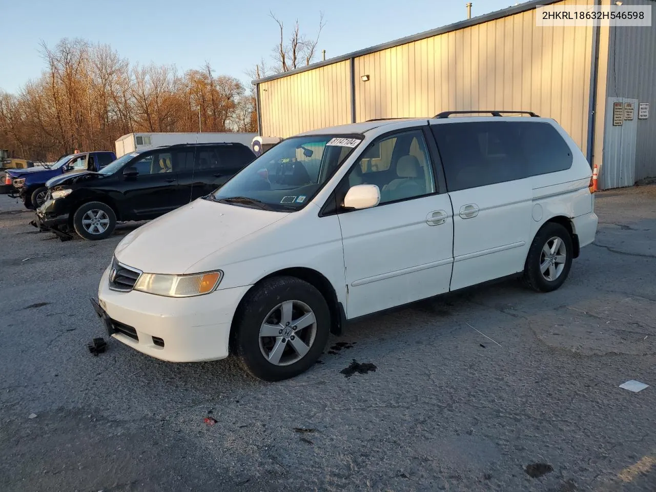 2002 Honda Odyssey Ex VIN: 2HKRL18632H546598 Lot: 81147104