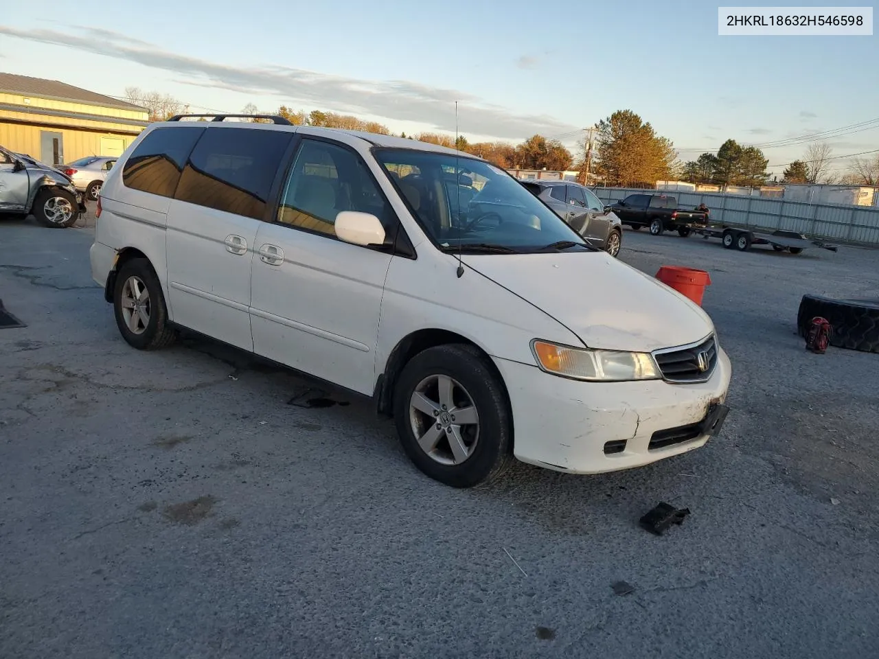 2002 Honda Odyssey Ex VIN: 2HKRL18632H546598 Lot: 81147104