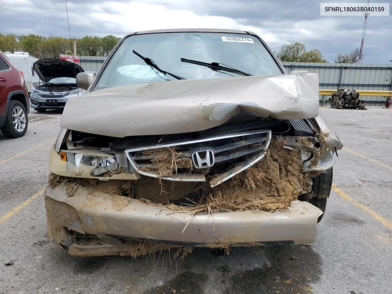 2003 Honda Odyssey Exl VIN: 5FNRL18063B040159 Lot: 52002274