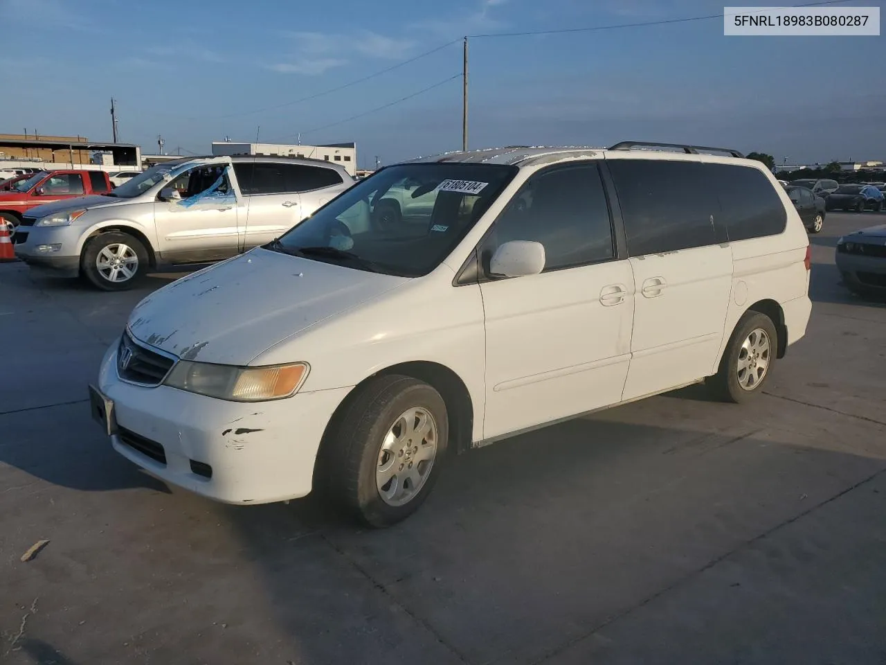 2003 Honda Odyssey Exl VIN: 5FNRL18983B080287 Lot: 61805104