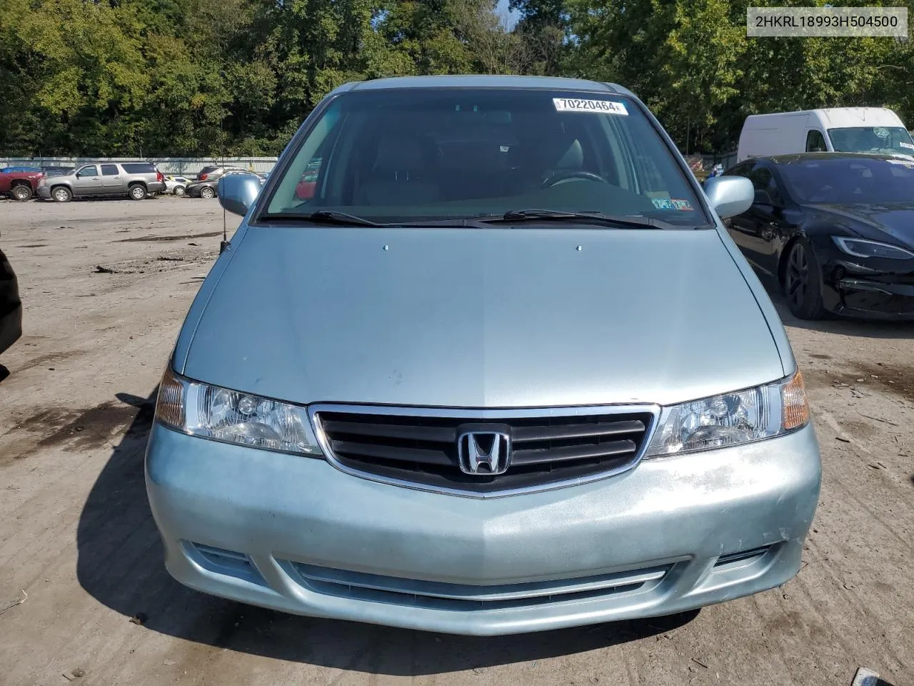 2003 Honda Odyssey Exl VIN: 2HKRL18993H504500 Lot: 70220464