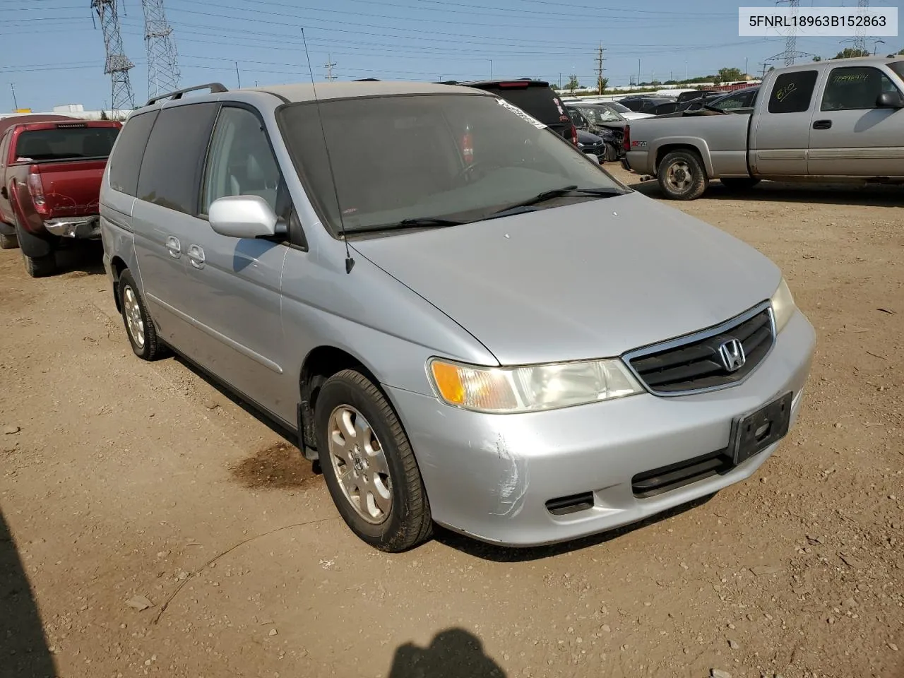 2003 Honda Odyssey Exl VIN: 5FNRL18963B152863 Lot: 70986024