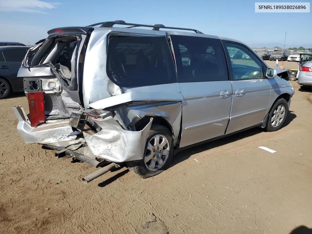 2003 Honda Odyssey Exl VIN: 5FNRL18953B026896 Lot: 72232284