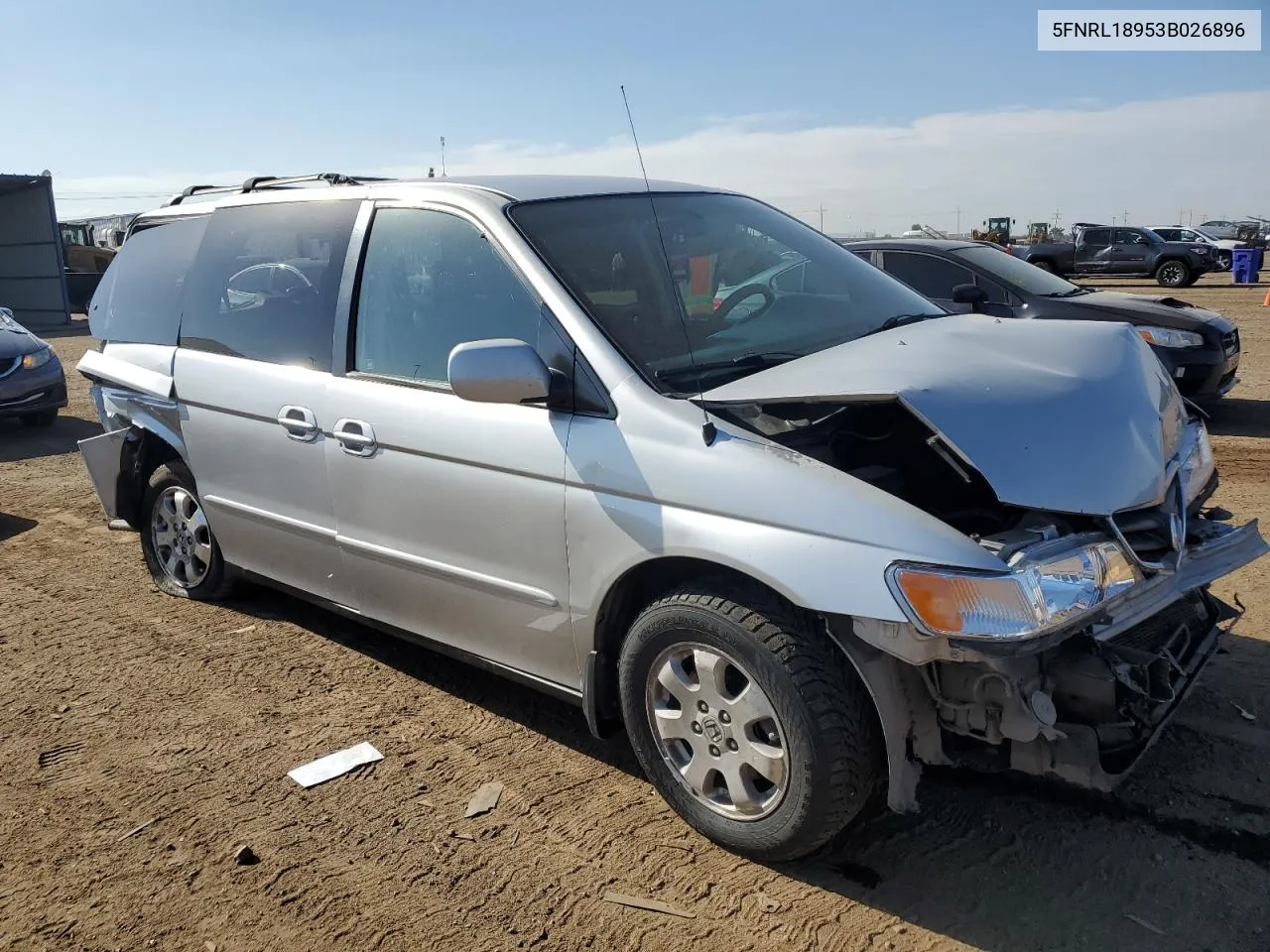 2003 Honda Odyssey Exl VIN: 5FNRL18953B026896 Lot: 72232284