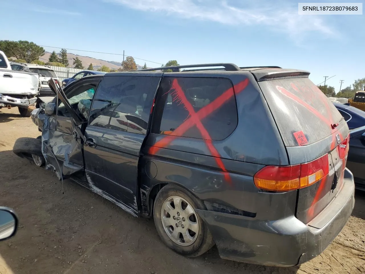 2003 Honda Odyssey Exl VIN: 5FNRL18723B079683 Lot: 74611004