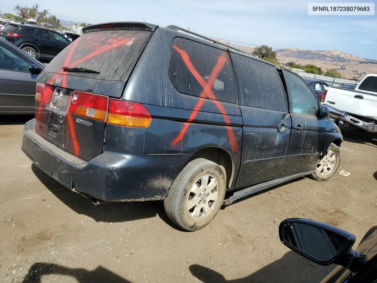 2003 Honda Odyssey Exl VIN: 5FNRL18723B079683 Lot: 74611004