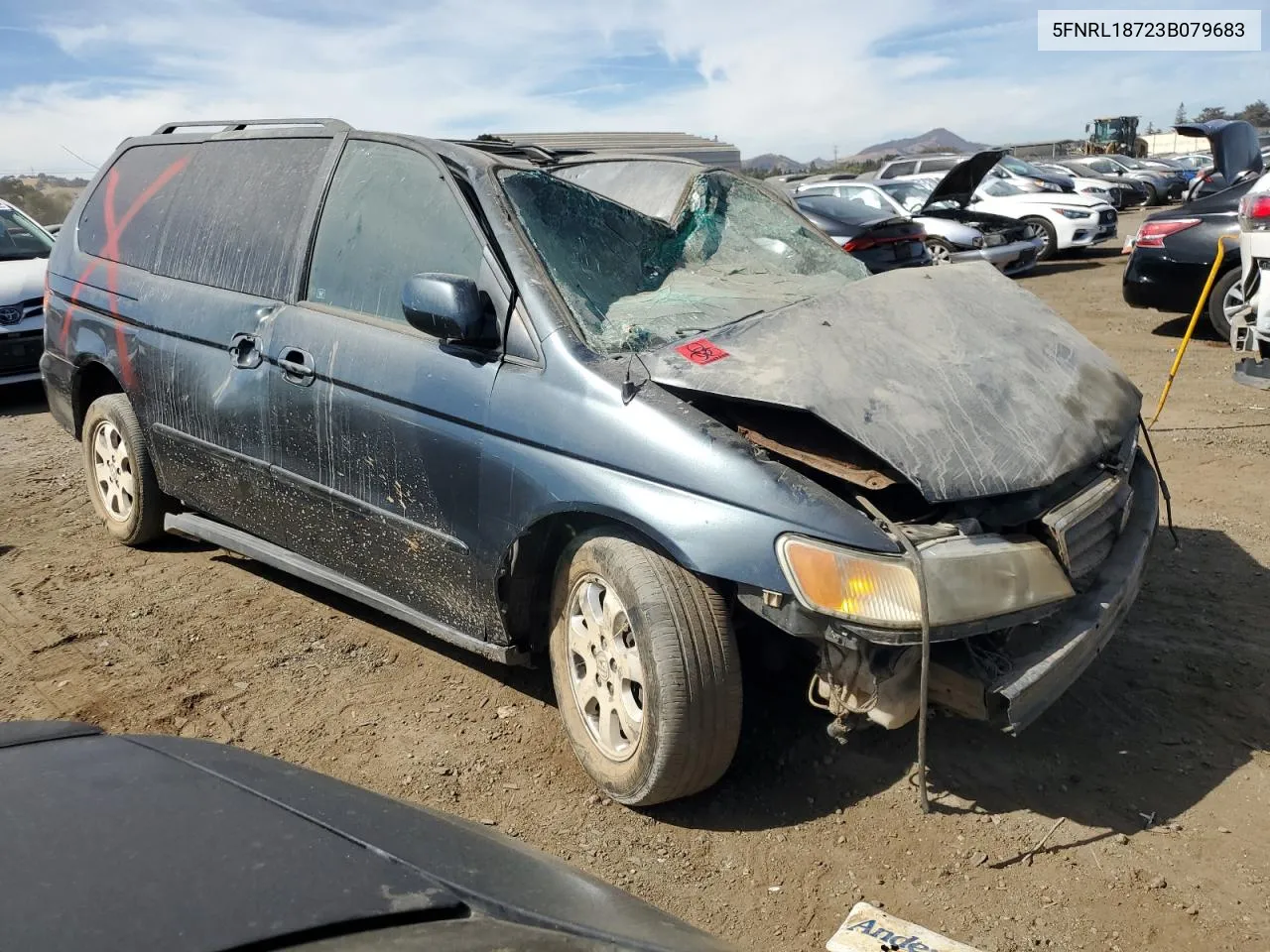 2003 Honda Odyssey Exl VIN: 5FNRL18723B079683 Lot: 74611004