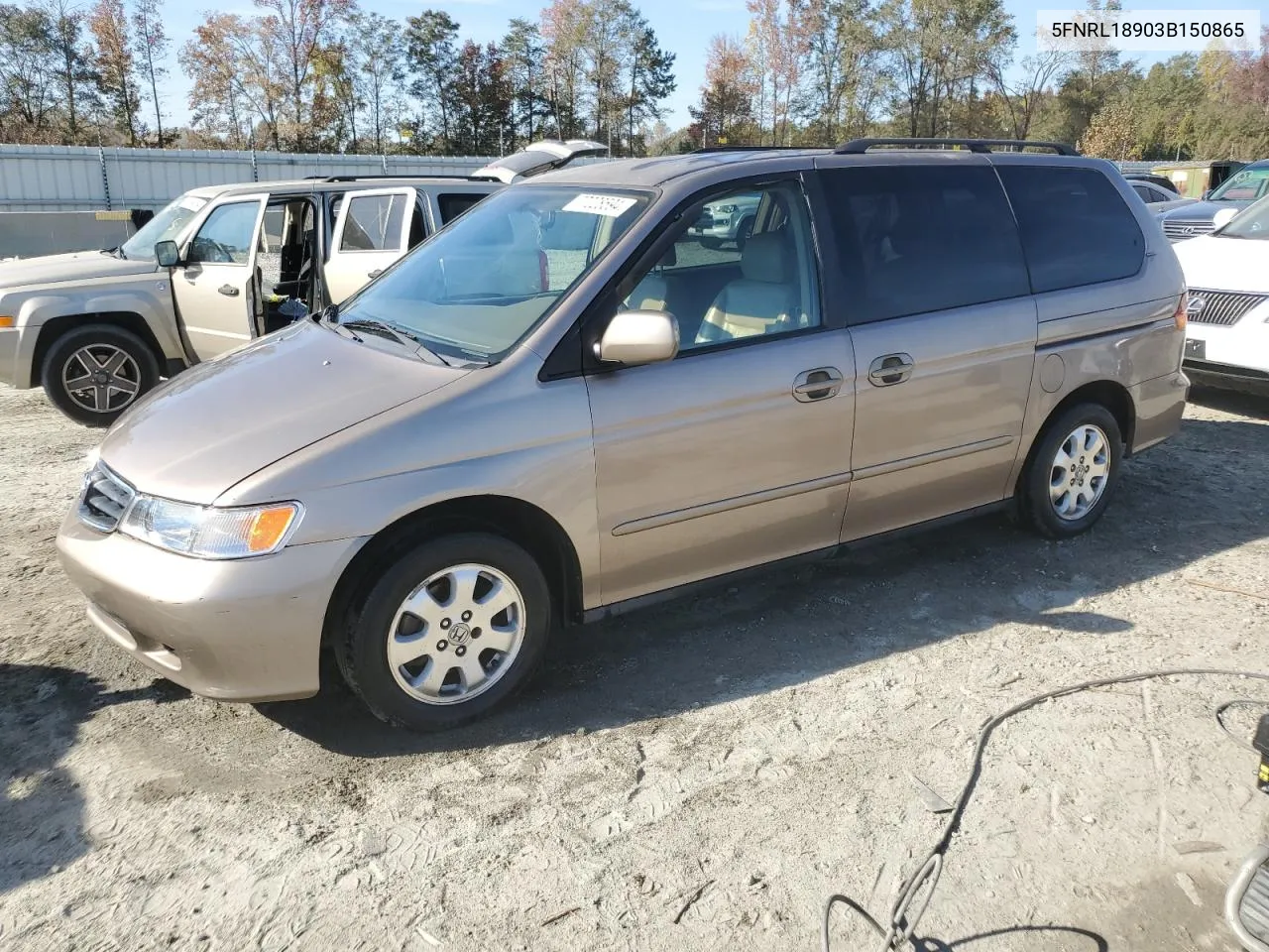 2003 Honda Odyssey Exl VIN: 5FNRL18903B150865 Lot: 77028594