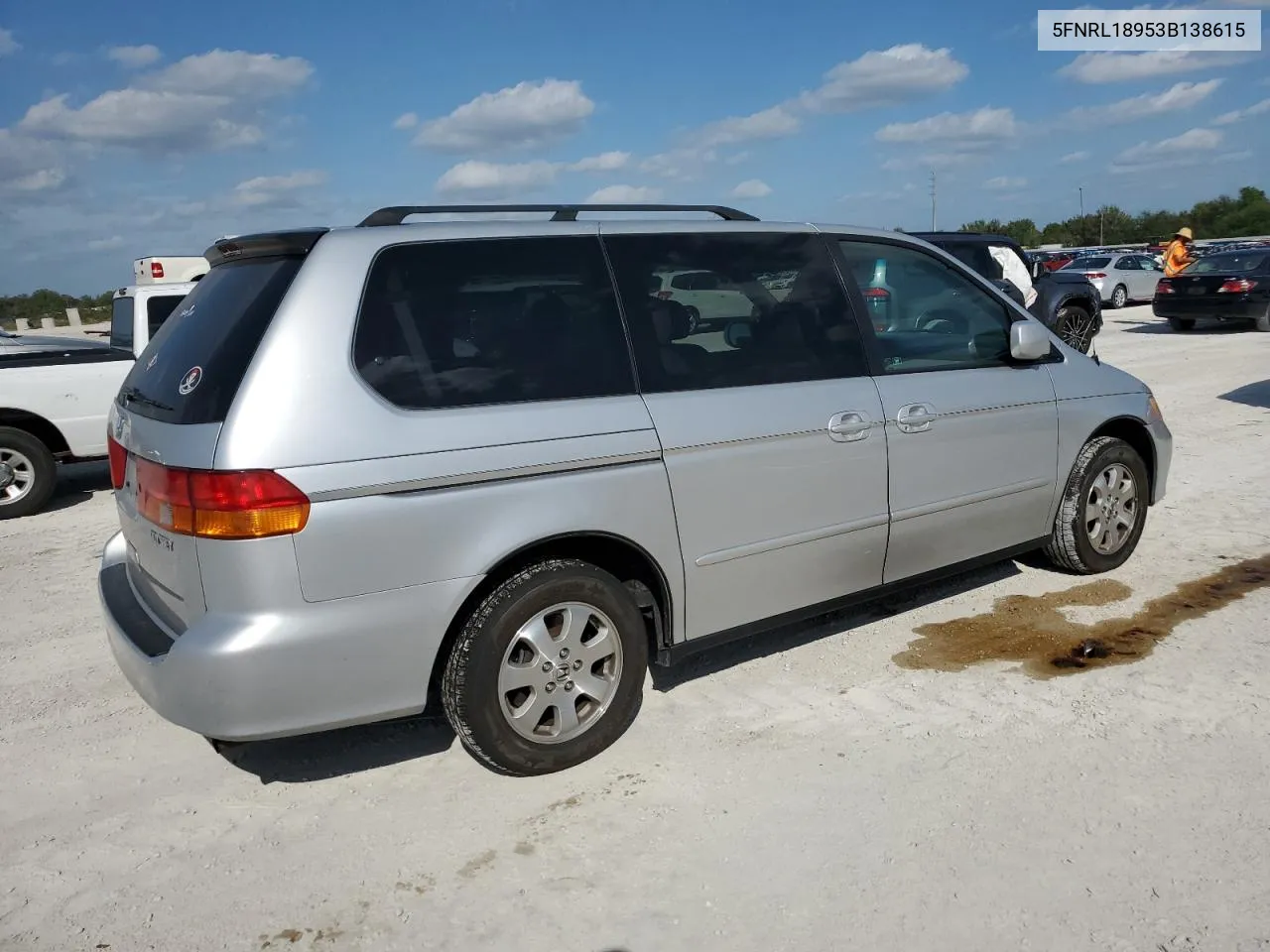 2003 Honda Odyssey Exl VIN: 5FNRL18953B138615 Lot: 77888584