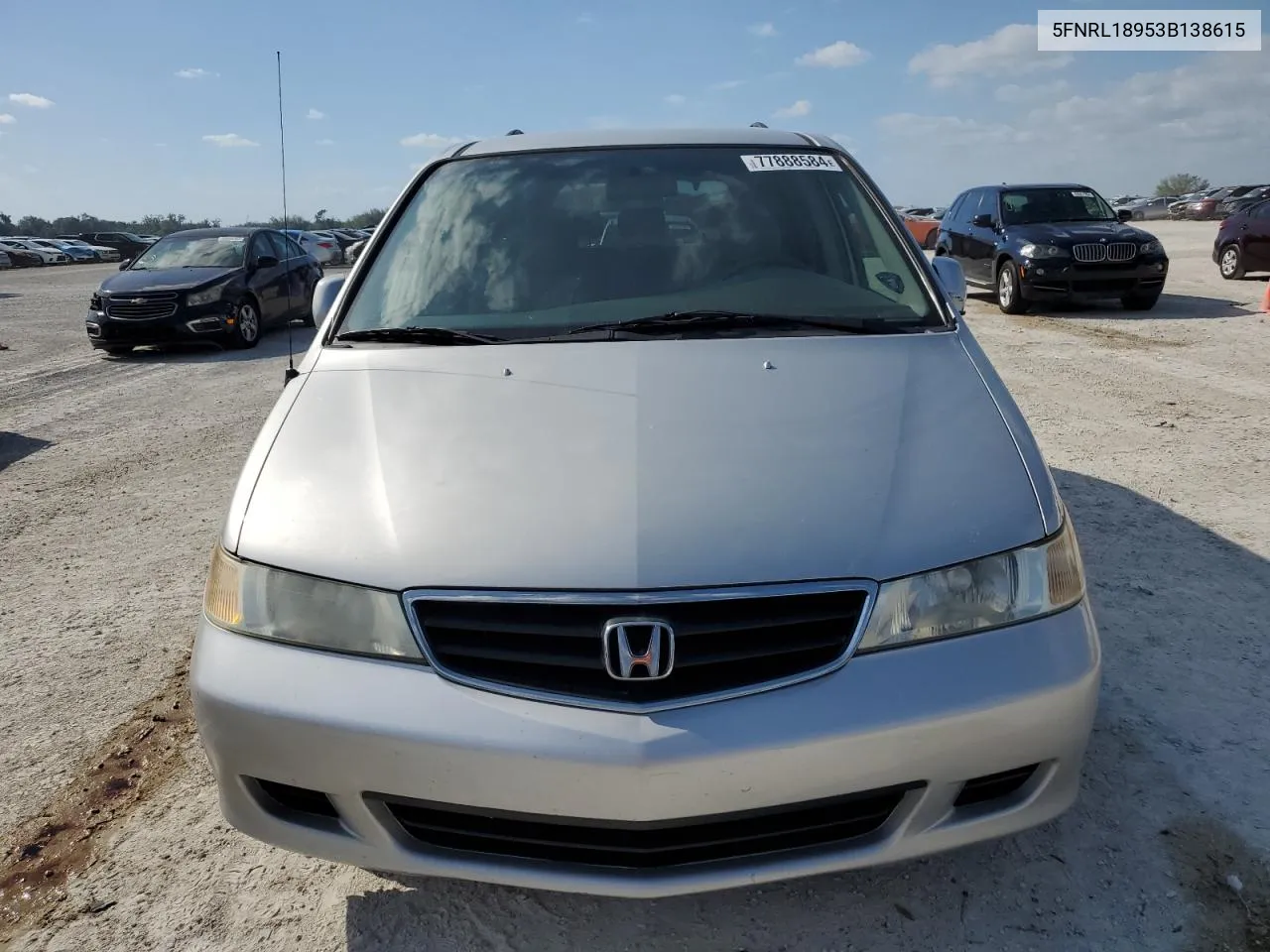 2003 Honda Odyssey Exl VIN: 5FNRL18953B138615 Lot: 77888584