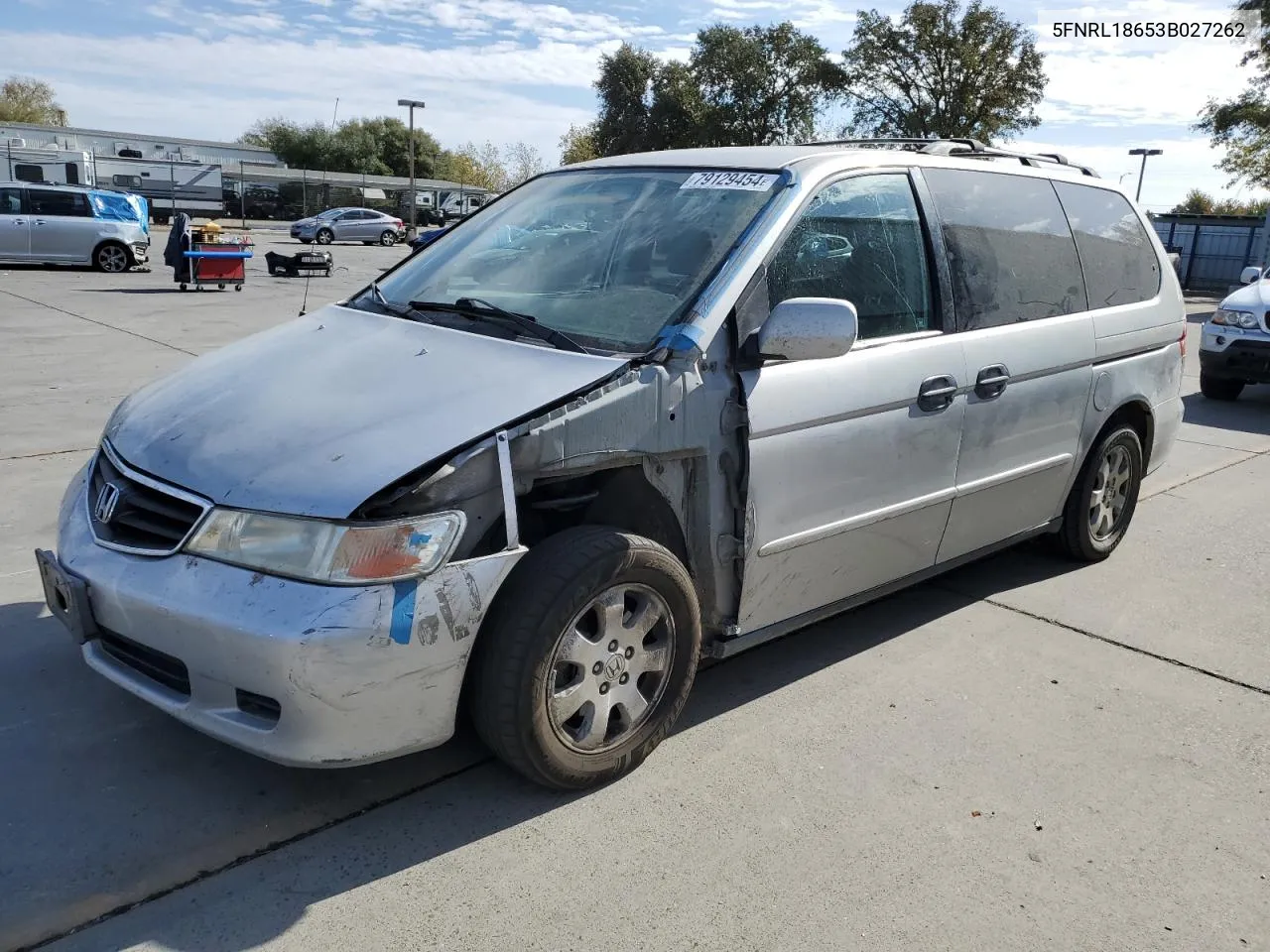 2003 Honda Odyssey Ex VIN: 5FNRL18653B027262 Lot: 79129454