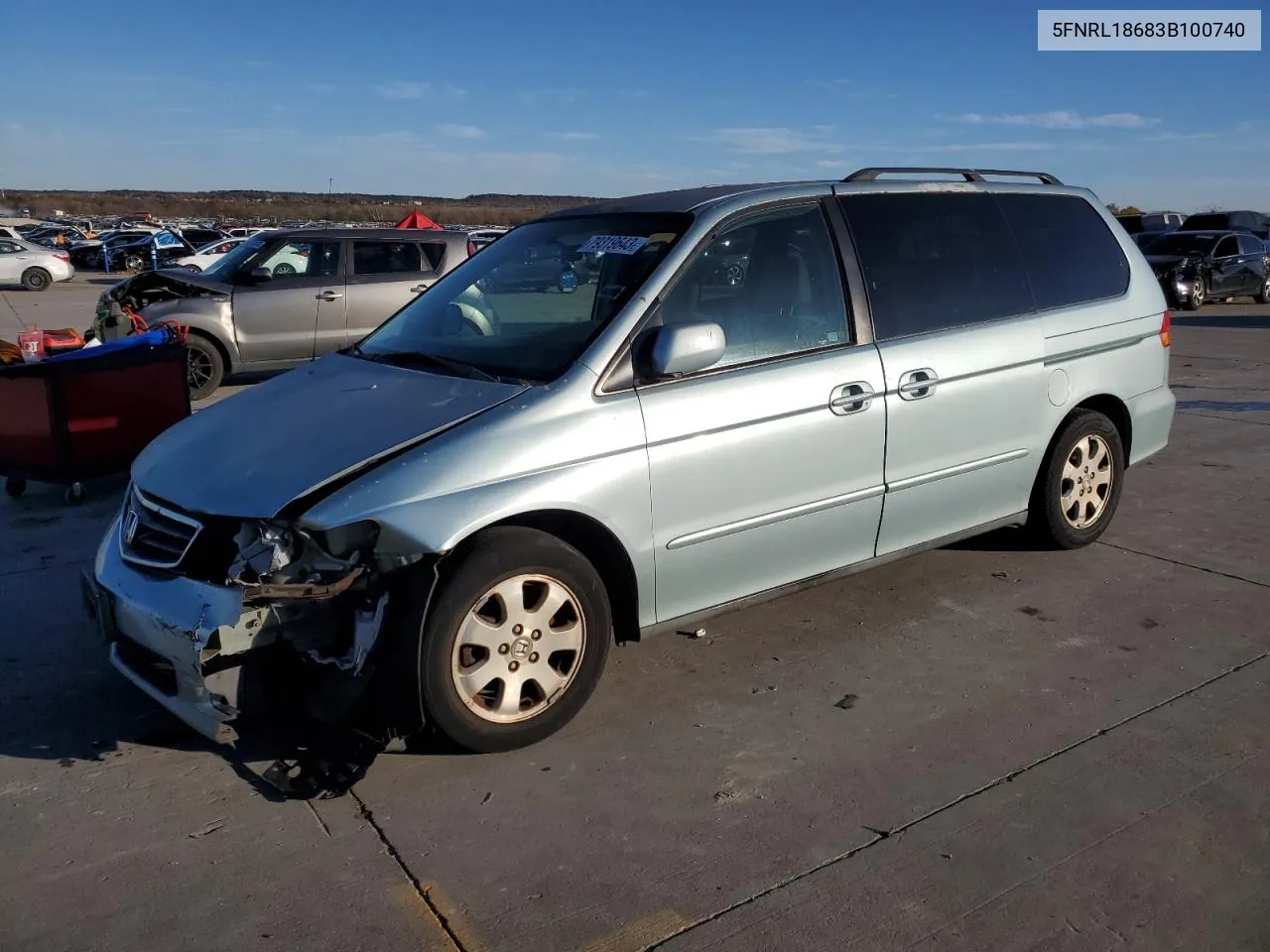 2003 Honda Odyssey Ex VIN: 5FNRL18683B100740 Lot: 79319643