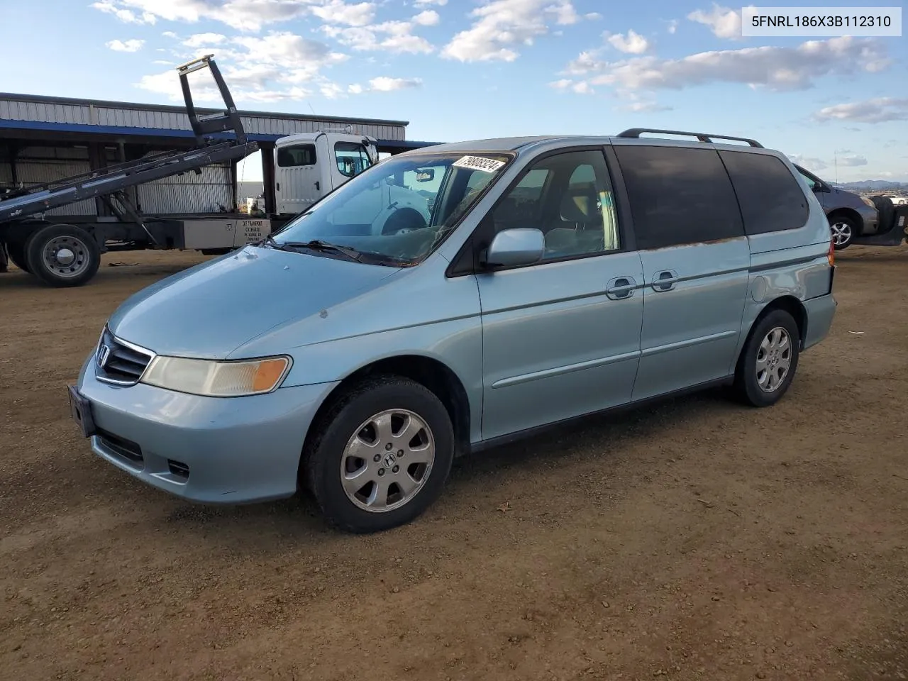 2003 Honda Odyssey Ex VIN: 5FNRL186X3B112310 Lot: 79808324