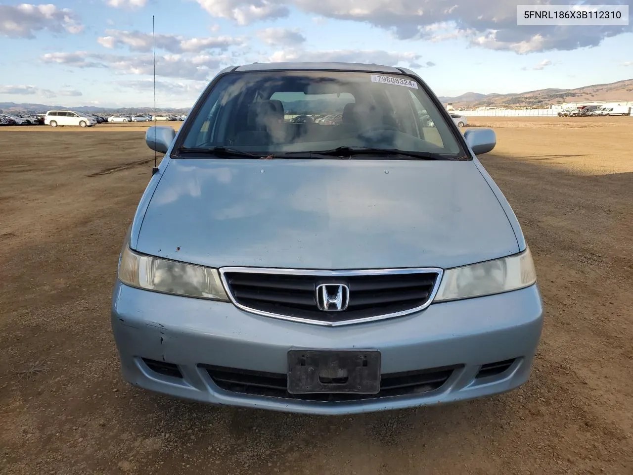 2003 Honda Odyssey Ex VIN: 5FNRL186X3B112310 Lot: 79808324