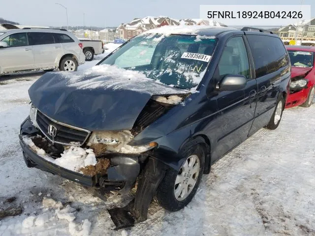 2004 Honda Odyssey Exl VIN: 5FNRL18924B042426 Lot: 32835691