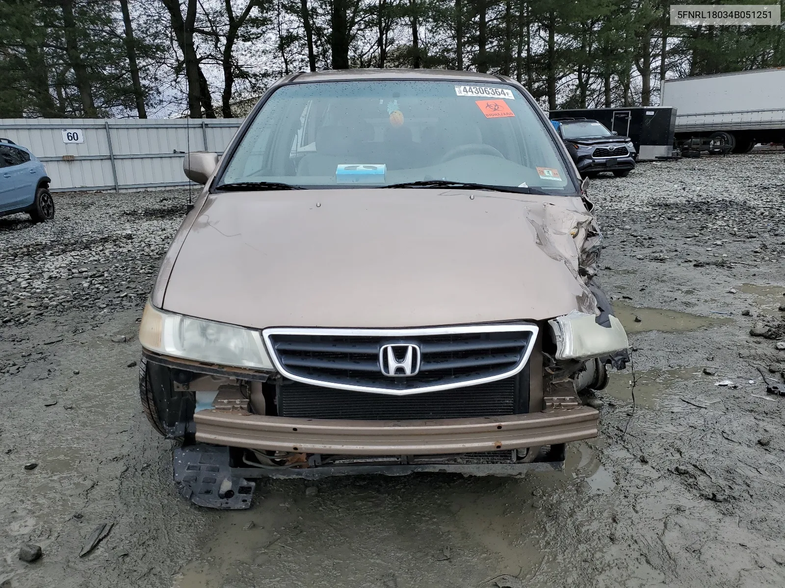 2004 Honda Odyssey Exl VIN: 5FNRL18034B051251 Lot: 44306364