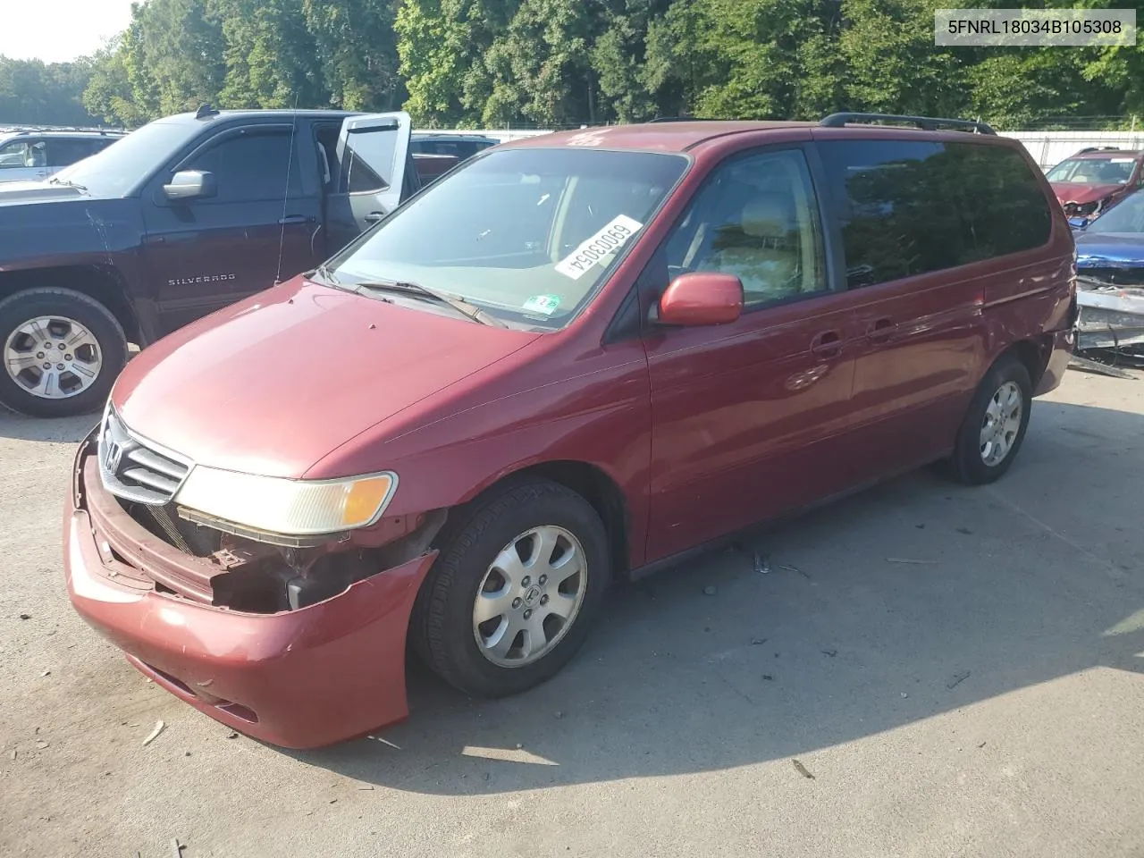 2004 Honda Odyssey Exl VIN: 5FNRL18034B105308 Lot: 69003054