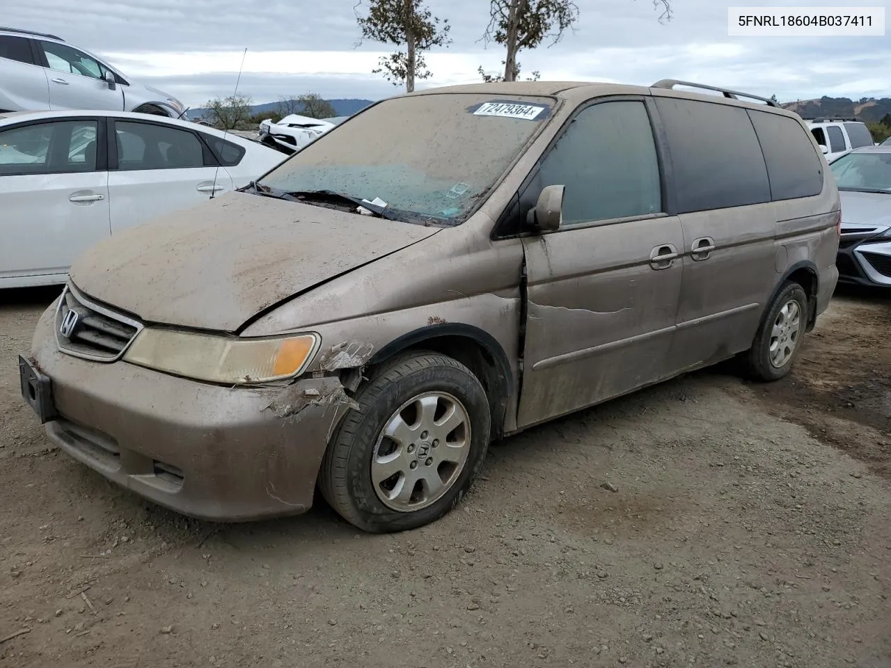 2004 Honda Odyssey Ex VIN: 5FNRL18604B037411 Lot: 72479364