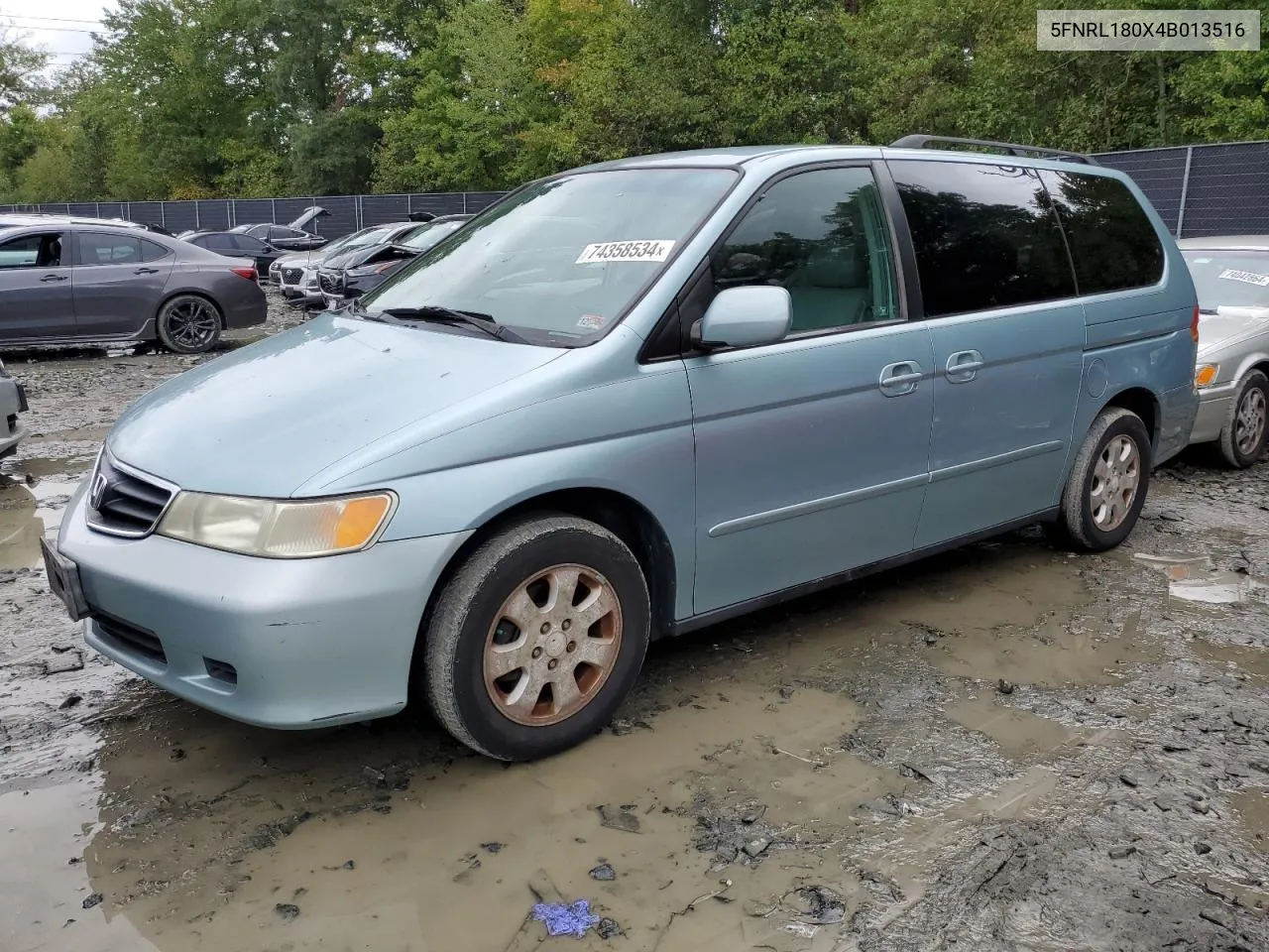 2004 Honda Odyssey Exl VIN: 5FNRL180X4B013516 Lot: 74358534