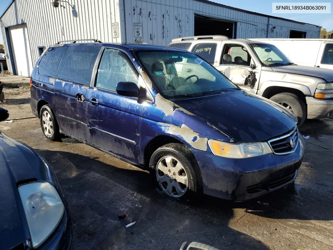 2004 Honda Odyssey Exl VIN: 5FNRL18934B063091 Lot: 76983674