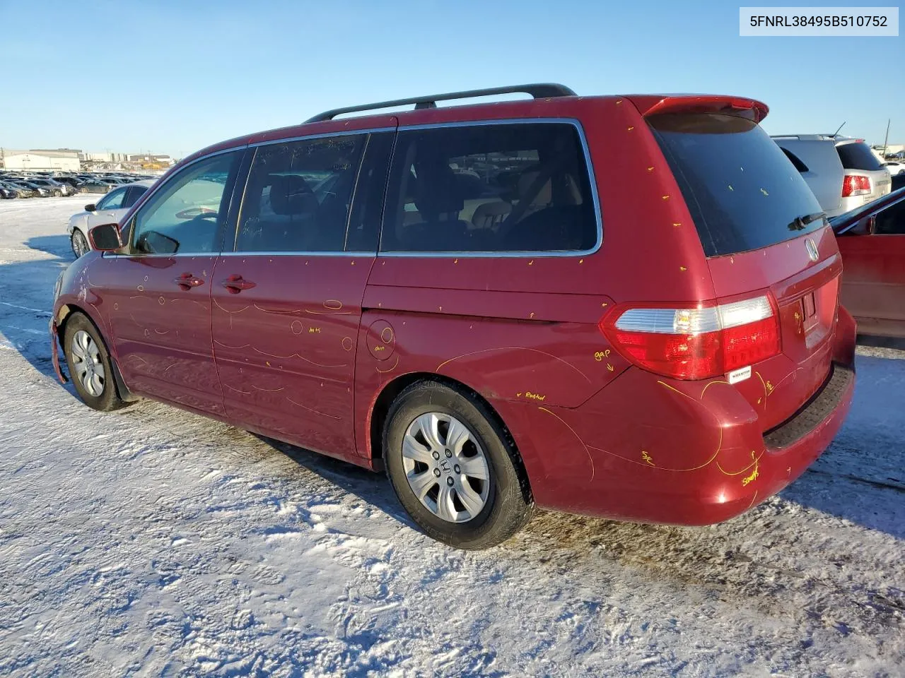 2005 Honda Odyssey Ex VIN: 5FNRL38495B510752 Lot: 41665854