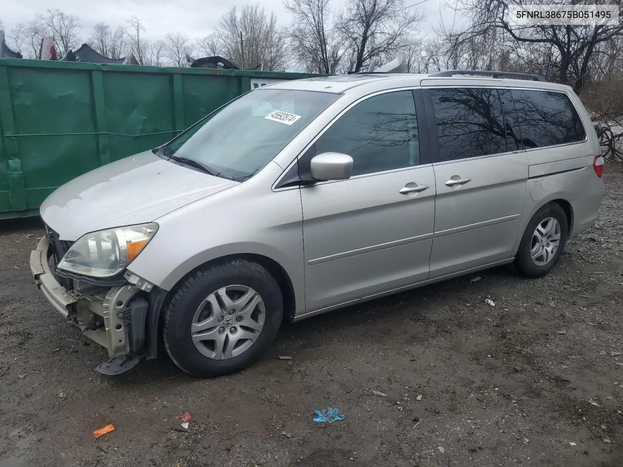 5FNRL38675B051495 2005 Honda Odyssey Exl