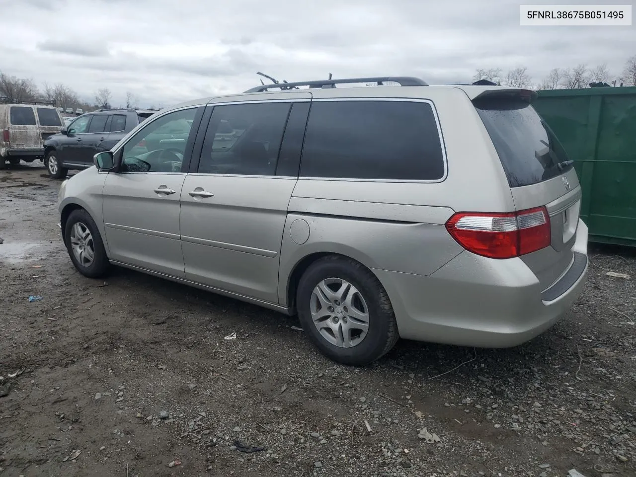 5FNRL38675B051495 2005 Honda Odyssey Exl