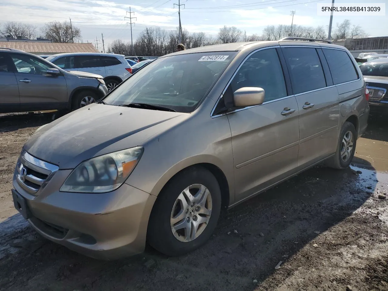 2005 Honda Odyssey Ex VIN: 5FNRL38485B413039 Lot: 47642814