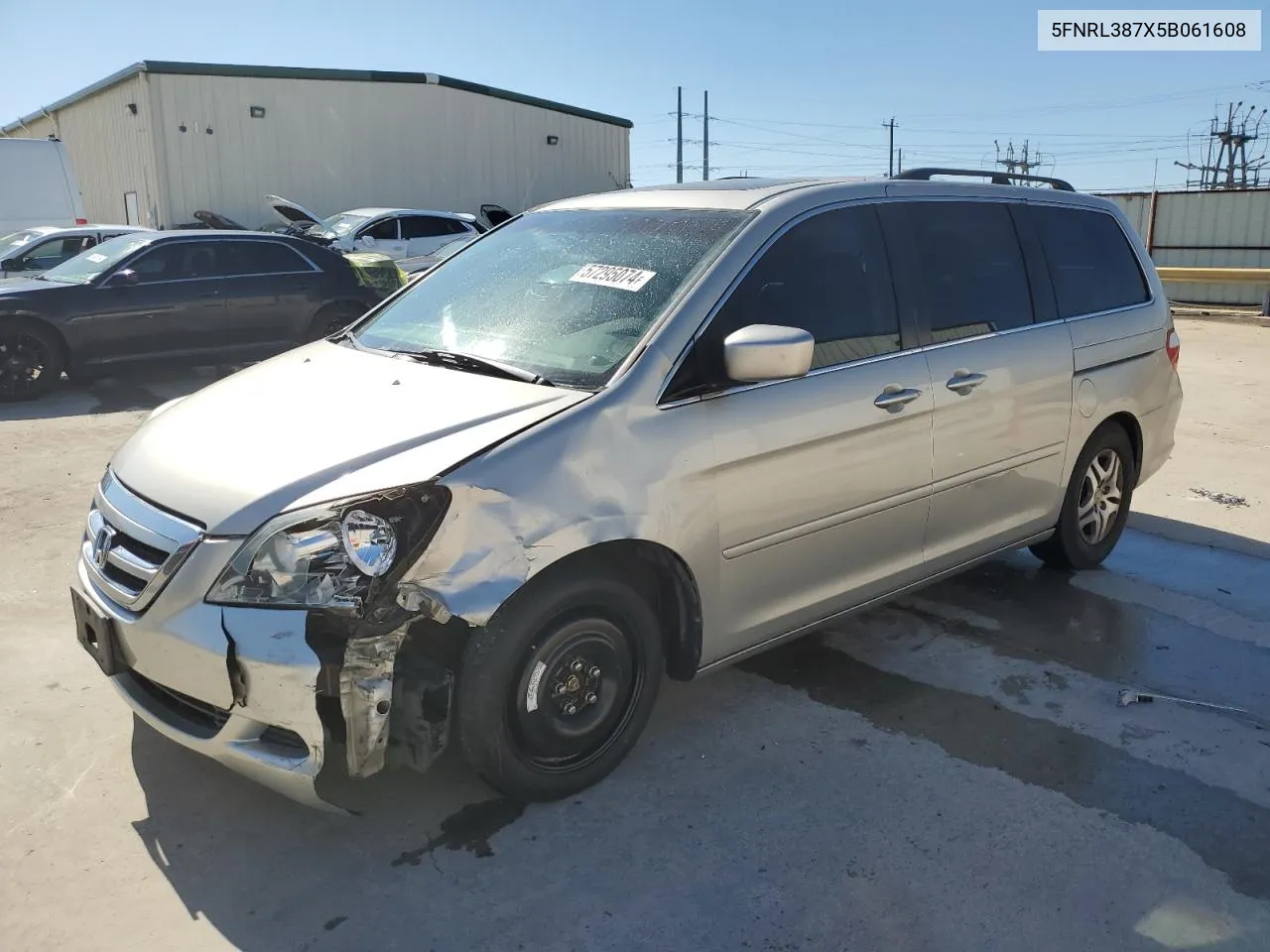 2005 Honda Odyssey Exl VIN: 5FNRL387X5B061608 Lot: 57295074