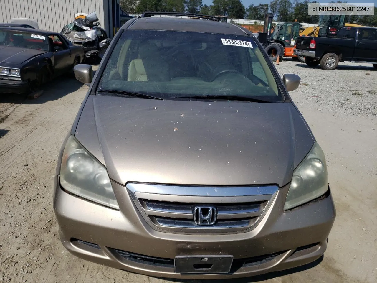 5FNRL38625B012247 2005 Honda Odyssey Exl