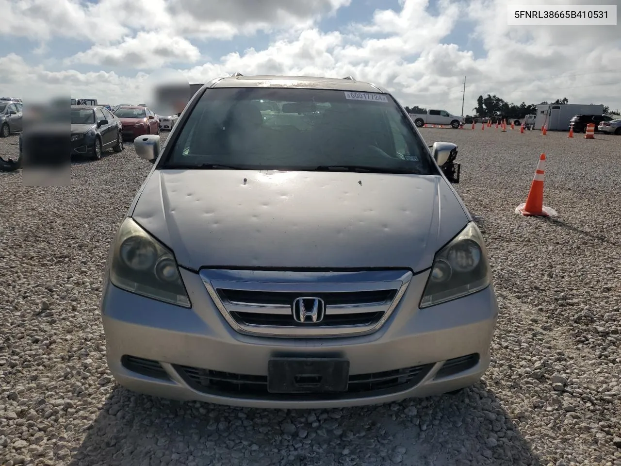 2005 Honda Odyssey Exl VIN: 5FNRL38665B410531 Lot: 60017724