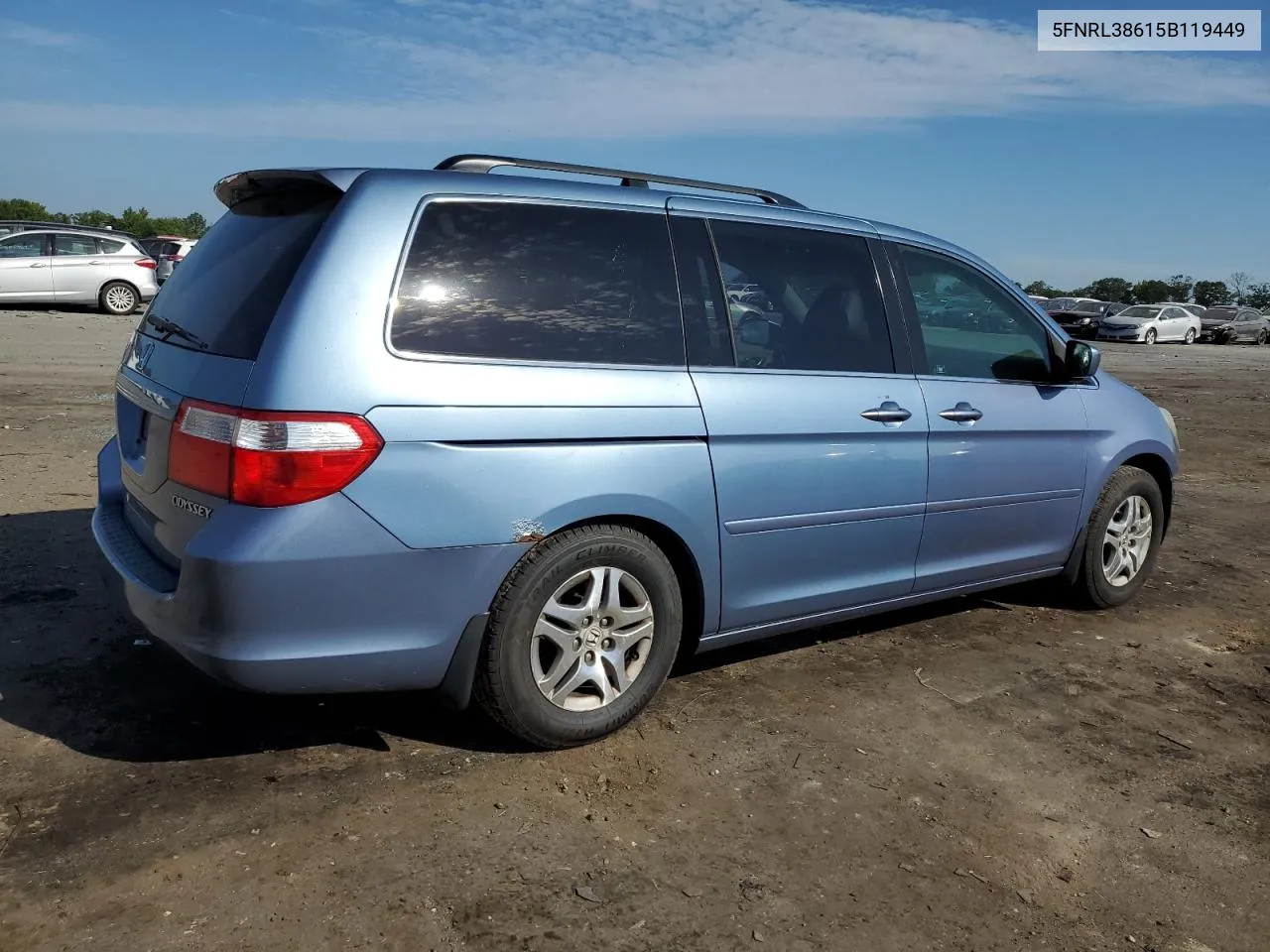 2005 Honda Odyssey Exl VIN: 5FNRL38615B119449 Lot: 60206794