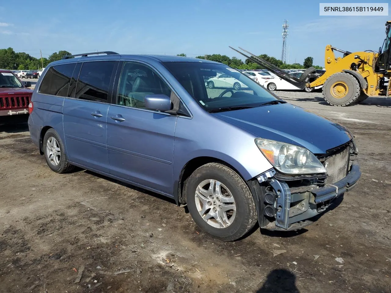 2005 Honda Odyssey Exl VIN: 5FNRL38615B119449 Lot: 60206794