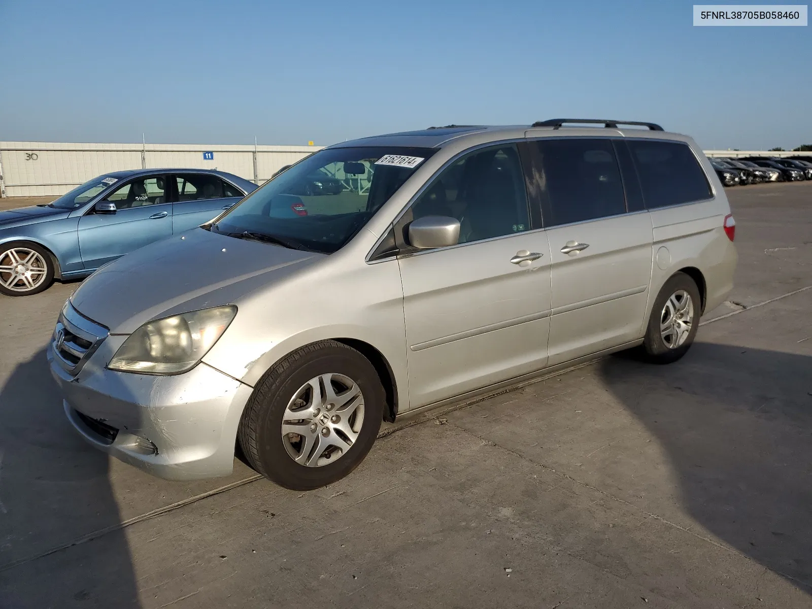 2005 Honda Odyssey Exl VIN: 5FNRL38705B058460 Lot: 61621614