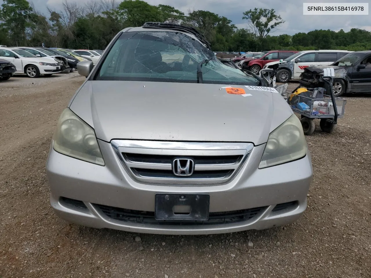 2005 Honda Odyssey Exl VIN: 5FNRL38615B416978 Lot: 61674664