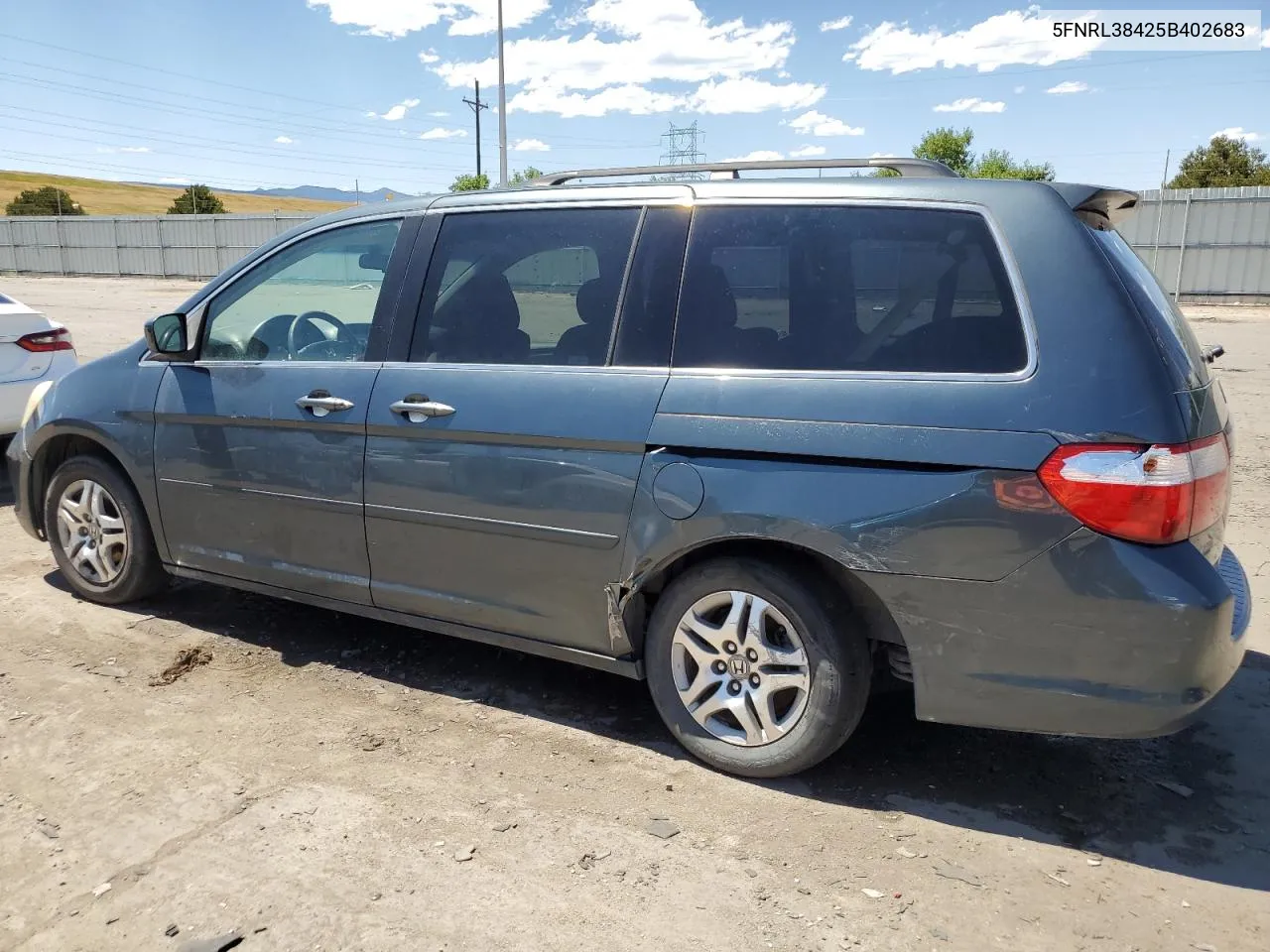 2005 Honda Odyssey Ex VIN: 5FNRL38425B402683 Lot: 65230084