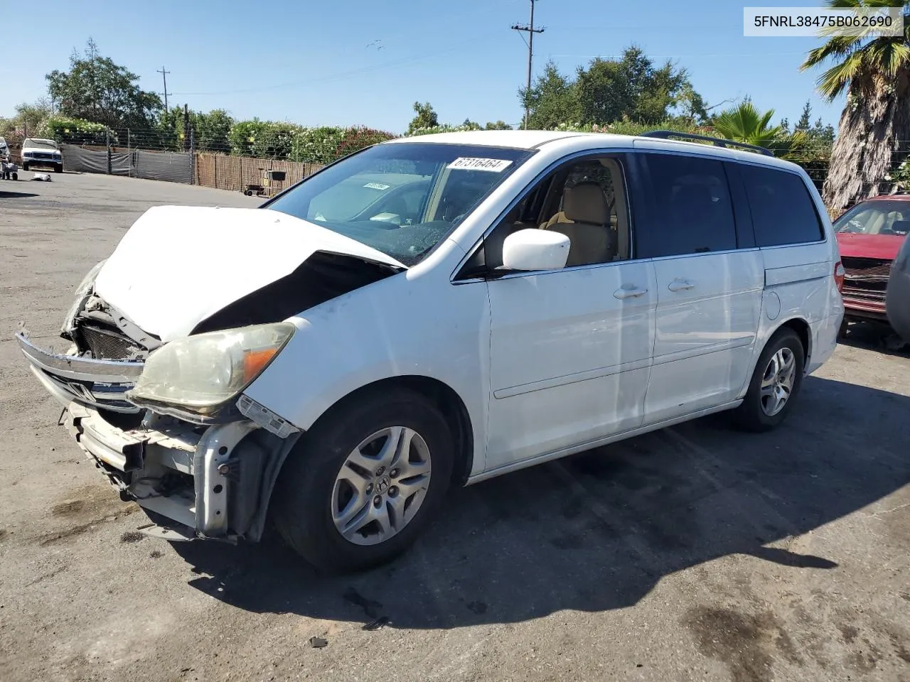 5FNRL38475B062690 2005 Honda Odyssey Ex