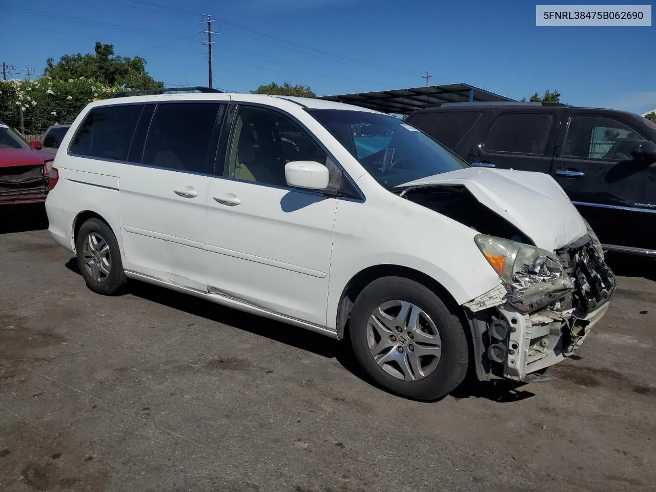 2005 Honda Odyssey Ex VIN: 5FNRL38475B062690 Lot: 67316464