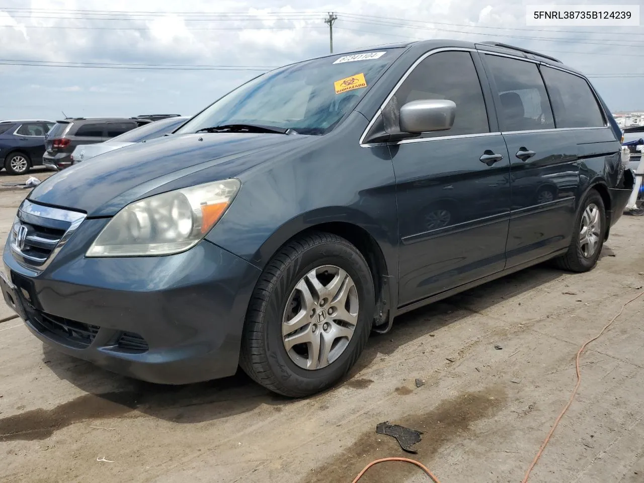 2005 Honda Odyssey Exl VIN: 5FNRL38735B124239 Lot: 67341104