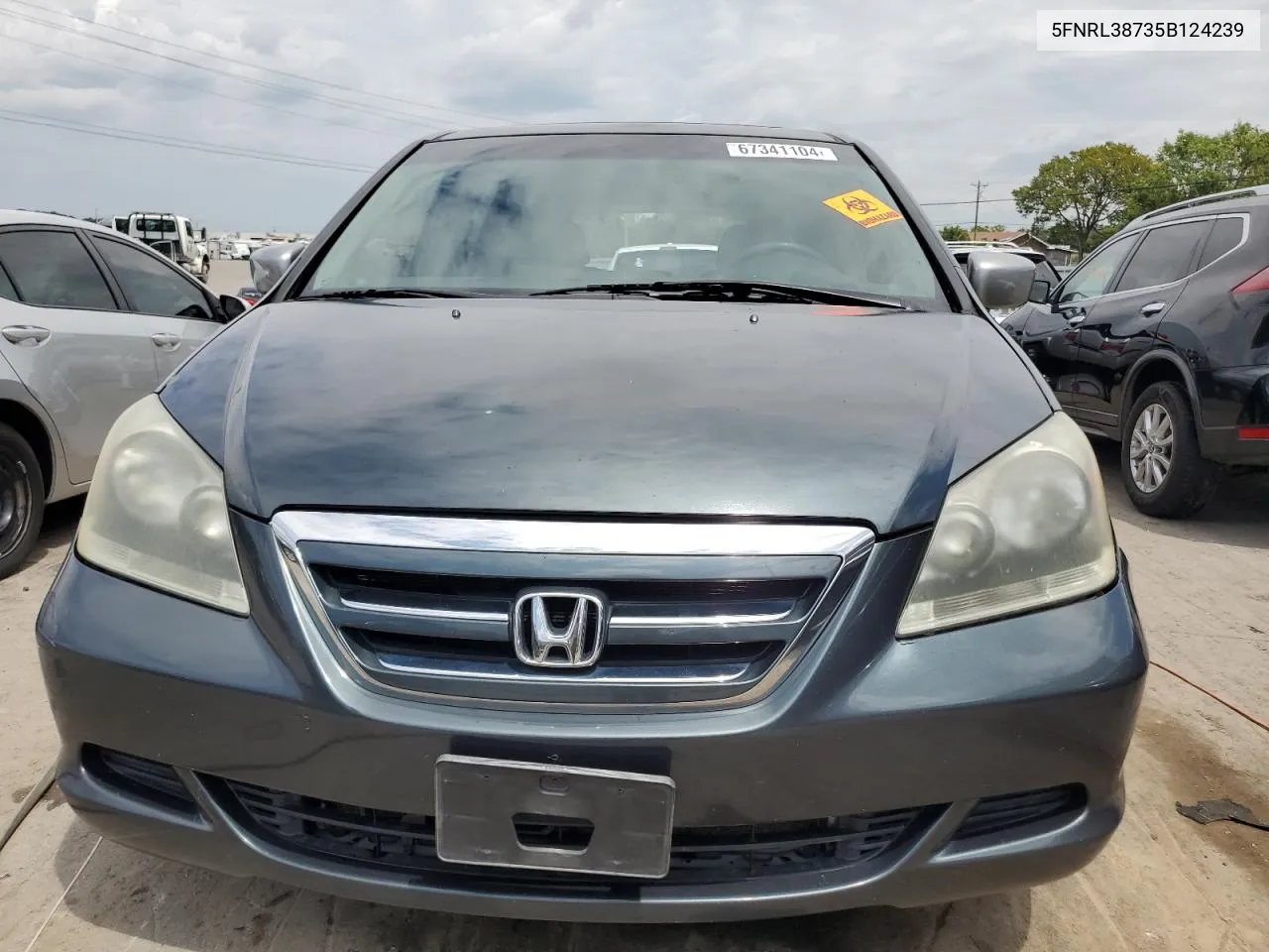 2005 Honda Odyssey Exl VIN: 5FNRL38735B124239 Lot: 67341104