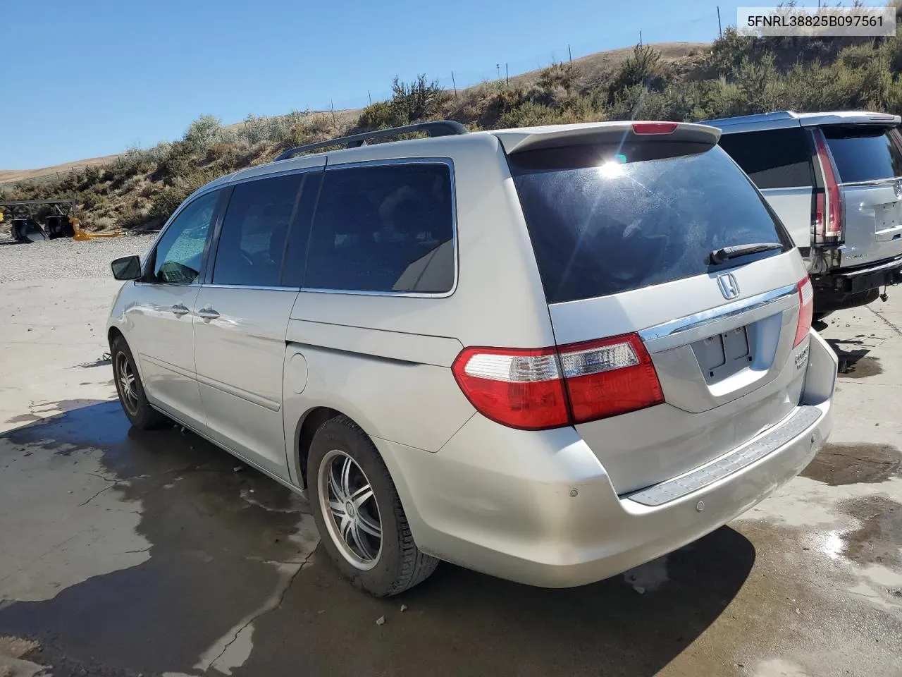 2005 Honda Odyssey Touring VIN: 5FNRL38825B097561 Lot: 68329974