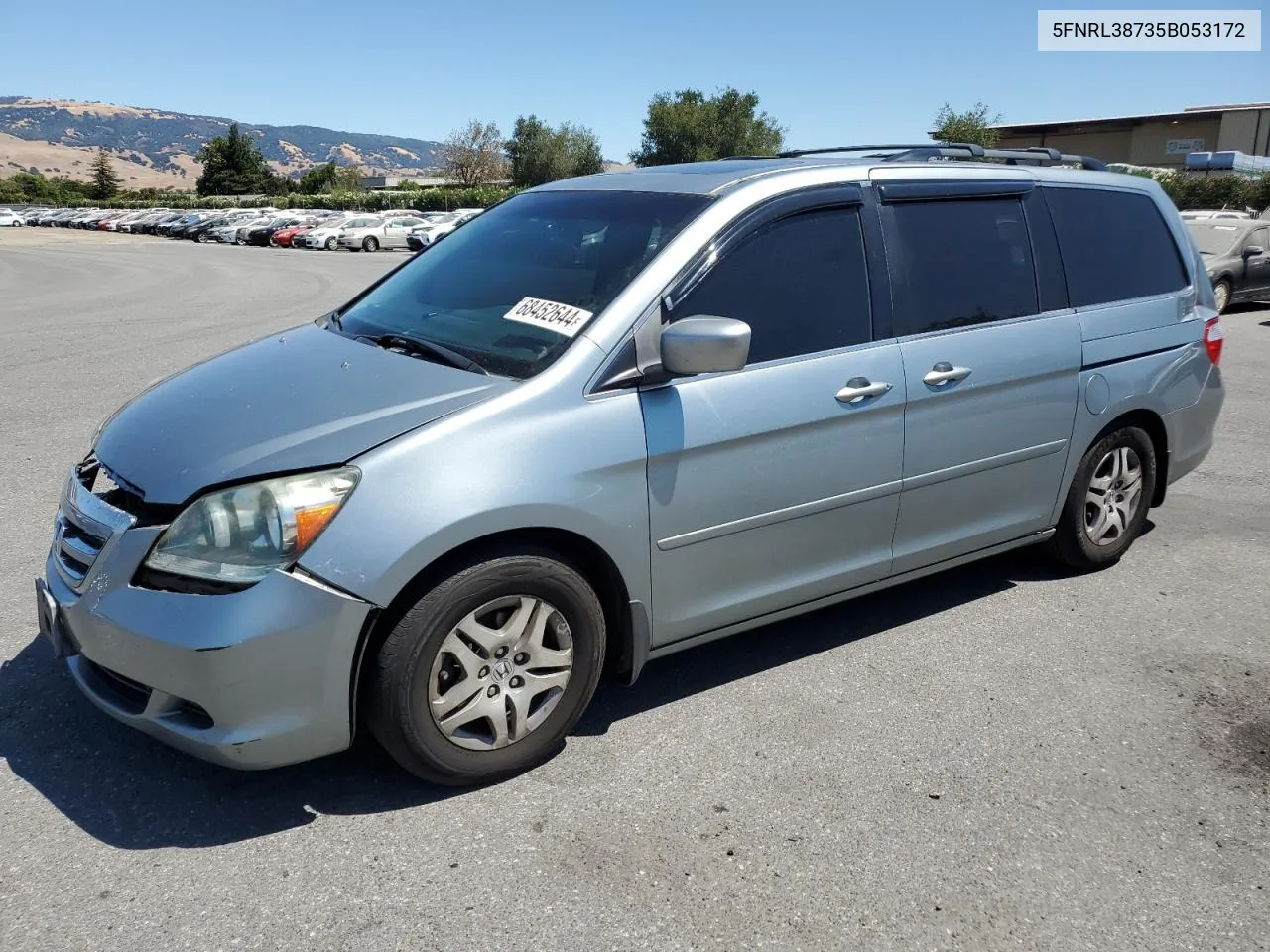 2005 Honda Odyssey Exl VIN: 5FNRL38735B053172 Lot: 68452644