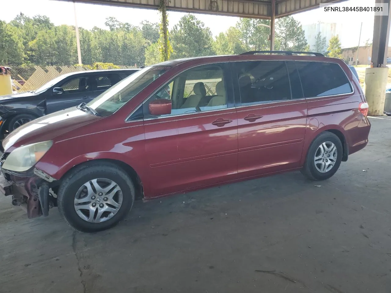 2005 Honda Odyssey Ex VIN: 5FNRL38445B401891 Lot: 68584594