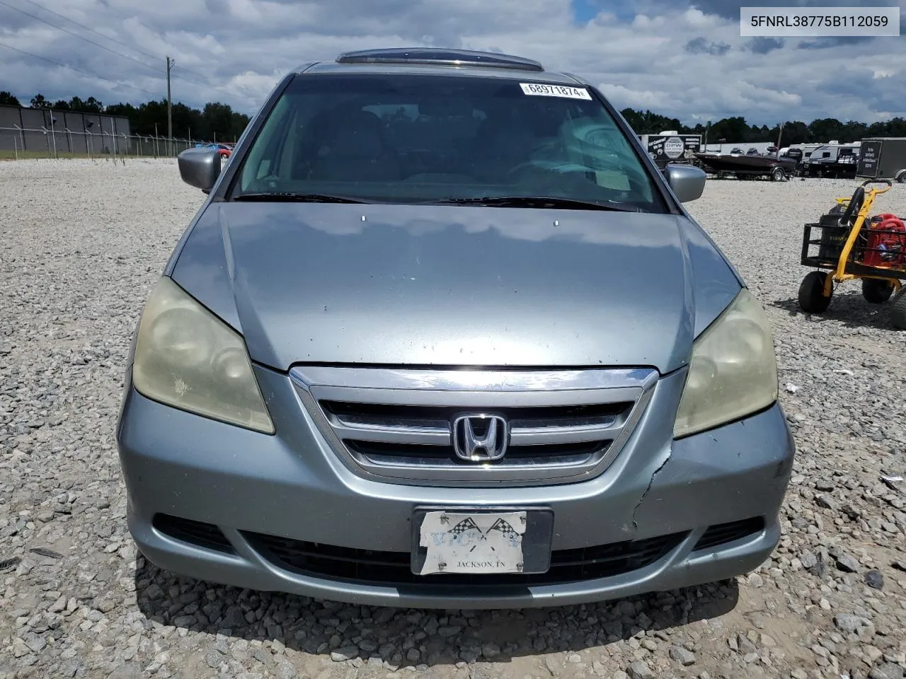 2005 Honda Odyssey Exl VIN: 5FNRL38775B112059 Lot: 68971874