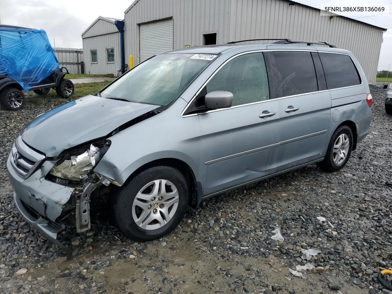 5FNRL386X5B136069 2005 Honda Odyssey Exl