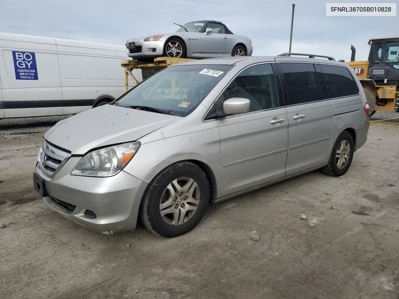 2005 Honda Odyssey Exl VIN: 5FNRL38705B010828 Lot: 72677524