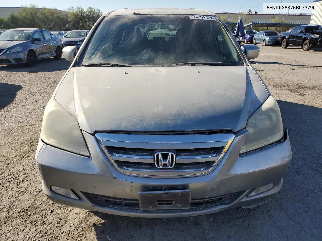 2005 Honda Odyssey Touring VIN: 5FNRL38875B073790 Lot: 74301424