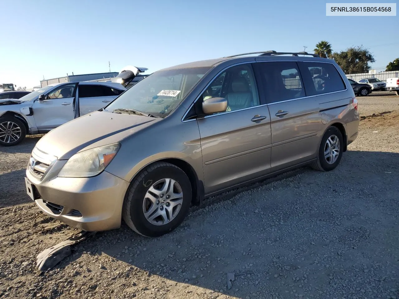 2005 Honda Odyssey Exl VIN: 5FNRL38615B054568 Lot: 74428714