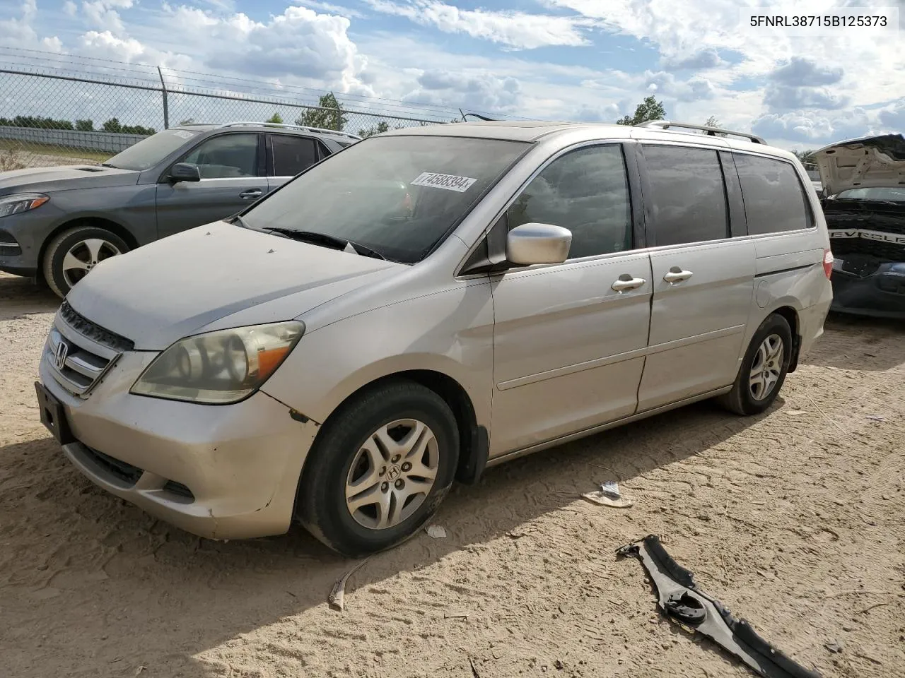 2005 Honda Odyssey Exl VIN: 5FNRL38715B125373 Lot: 74588394