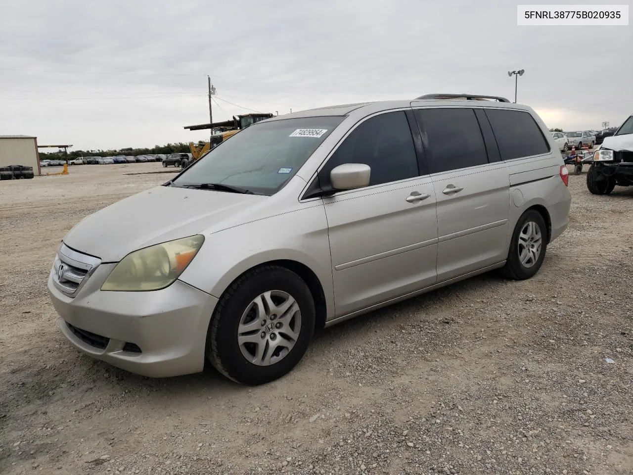 2005 Honda Odyssey Exl VIN: 5FNRL38775B020935 Lot: 74829954